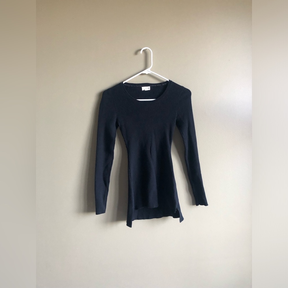 Madison Jules Black stretchy long sleeve knit sweater Size Small